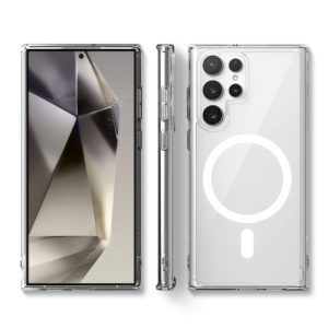 Чехол силиконовый с поддержкой MagSafe на Смартфон Samsung Galaxy S25 Ultra (Прозрачный)