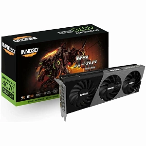 Видеокарта Inno3D GeForce RTX 4070 Super 12288Mb, Twin X3 OC 12 Gb (N407S3-126XX-186162L) 1xHDMI, 3xDP, Ret (Чёрный)