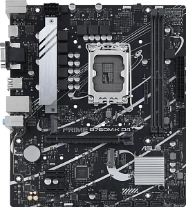 Материнская плата ASUS Prime B760M-K D4 Socket-1700 2xDDR4, 4xSATA3, RAID, 2xM.2, 1xPCI-E16x, 4xUSB3.2, D-Sub, HDMI, Glan, mATX (Черный)
