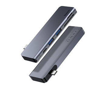 Хаб Baseus Harmonica 5-in-1 HUB Adapter (Черный)