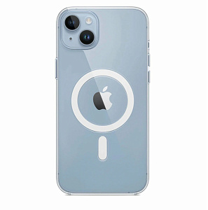 Чехол силиконовый прозрачный MagSafe для iPhone 15 (Прозрачный)
