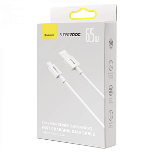Кабель Baseus Superior Series (SUPERVOOC) Fast Charging Data Cable USB to Type-C 65W 1m (Белый)