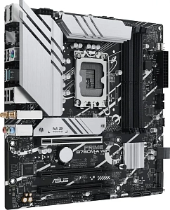 Материнская плата ASUS Prime B760M-A WiFi Socket-1700 4xDDR5, 4xSATA3, RAID, 2xM.2, 3xPCI-E16x, 2xUSB3.2, DP, 2xHDMI, WiFi, 2.5Glan, mATX (Черный)