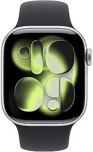 Умные часы Apple Watch Series 11 (Silver, Black, Sport Band, 46mm, S/M)