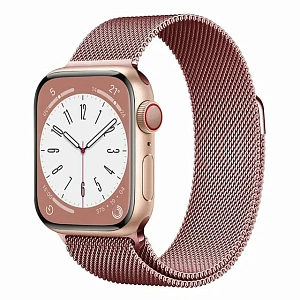 Ремешок для Apple Watch 38mm/40mm Gurdini Milanese Loop (миланский сетчатый) (Розовое золото)