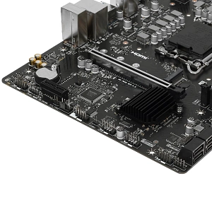Материнская плата MSI Pro B760M-E Socket-1700 2xDDR5, 4xSATA3, 1xM.2, 1xPCI-E16x, 2xUSB3.2, D-Sub, HDMI, Glan, mATX (Черный)