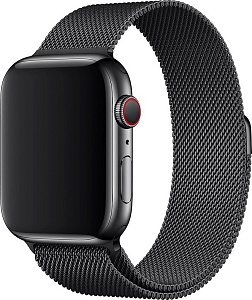 Ремешок для Apple Watch 42mm/49mm Gurdini Milanese Loop (миланский сетчатый) (Черный)