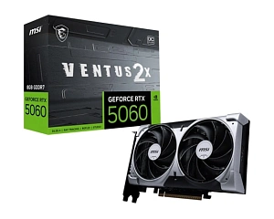 Видеокарта MSI GeForce RTX 5060 8192Mb, Ventus 2X OC 8 Gb (RTX 5060 8G Ventus 2X OC) 1xHDMI, 3xDP, Ret (Черный)