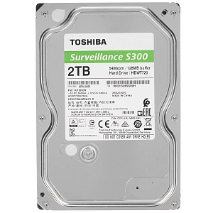 Внутренний жесткий диск Toshiba Surveillance S300 (HDWT720UZSVA) 128Mb 5400rpm SATA3 (Черный, 2 ТБ)