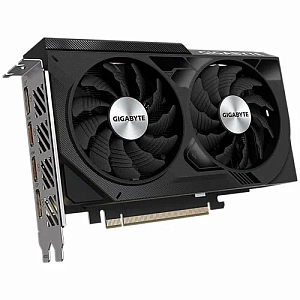 Видеокарта Gigabyte GeForce RTX 4060 8192Mb, Windforce OC 8Gb (GV-N4060WF2OC-8GD) 2xHDMI, 2xDP, Ret (Чёрный)