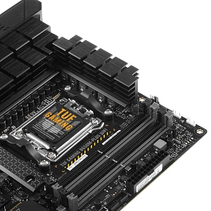 Материнская плата ASUS TUF Gaming B650M-Plus WiFi Socket AM5 4xDDR5, 4xSATA3, RAID, 2xM.2, 2xPCI-E16x, 3xUSB3.2, 1xUSB3.2 Type C, DP, HDMI, WiFi, 2.5Glan, mATX (Черный)