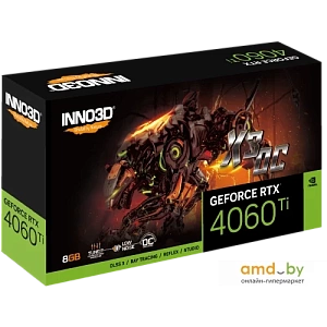 Видеокарта Inno3D GeForce RTX 4060 Ti 8192Mb, X3 OC 8Gb (N406T3-08D6X-171153L) 1xHDMI, 3xDP, Ret (Чёрный)