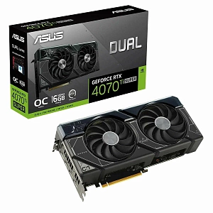 Видеокарта ASUS GeForce RTX 4070 Ti Super 16384Mb, Dual OC 16G (Dual-RTX4070TIS-O16G) 1xHDMI, 3xDP, Ret (Чёрный)
