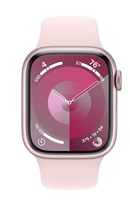 Умные часы Apple Watch Series 9 45мм (45mm, Розовый, S/M, Sport Band)