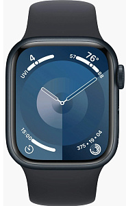 Умные часы Apple Watch Series 9 45мм (45mm, Черный, S/M, Sport Band)