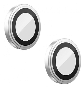 Защитная линза на камеры iPhone 15/15 Plus (Серебристый)