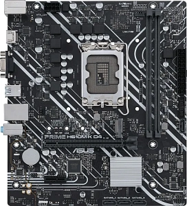 Материнская плата ASUS Prime H610M-K D4 Socket-1700 2xDDR4, 4xSATA3, 1xM.2, 1xPCI-E16x, 2xUSB3.2, D-Sub, HDMI, Glan, mATX (Черный)