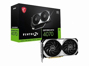 Видеокарта MSI GeForce RTX 4070 12288Mb, Ventus 2X E 12G (RTX 4070 Ventus 2X E 12G) 1xHDMI, 3xDP, Ret (Чёрный)
